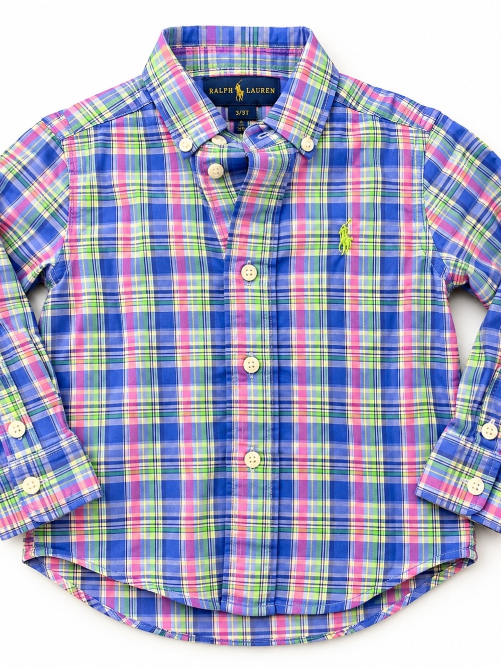 Ralph Lauren Boys 3T Multicolor Plaid Button Down Shirt